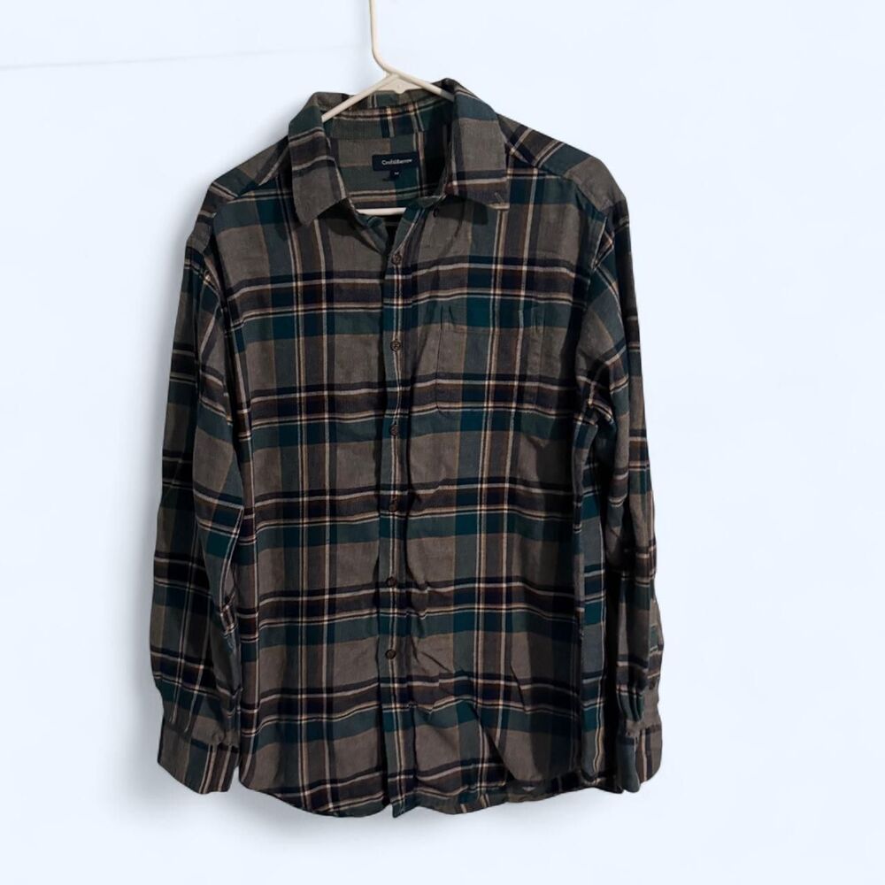 Croft & Barrow Flannel Men M Multicolor Plaid Long Sleeve Button Down Shirt